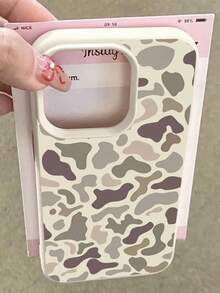 New Creative Leopard Print Pattern Compatible With Apple Phone 16/12/13/11/14/17/15/ProMax/Pro/Plus/Xs Max/XS/X,Anti Fingerprint Silicone Soft Case Ultrathin Phone - trắng - Xem 1