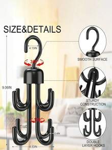 1/2 buc Agățător pentru maieuri, Agățătoare din plastic durabil, Cârlige rotative pentru curea, Concepute pentru agățarea maieurilor, cravatelor, curelelor, genților, curelelor, cârligelor rotative cu patru gheare pentru depozitarea eșarfelor, Cârlig multifuncțional pentru pălării, Cârlige rotative multifuncționale pentru haine, genți, curele, eșarfe, suport pentru depozitarea cravatelor, Accesorii pentru baie - Multicolor - Vizualizare 8