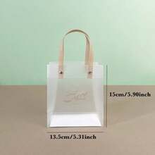 5pcs High Quality Transparent Gift Bags, Suitable For Birthday Party Favors, Valentine's Day Wedding Candy, Bridesmaid Gifts And Graduation Season Gift Packaging Tote Bags - Multicolor - View 4