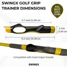 Grip Trainer, Training Aid, Grip Trainer To Help Train Correct Hand Position, Attachment Improved Hand Positioning On Clubs, Enhance Grip Strength, Precision, And Swing Technique - Màu vàng - Xem 5