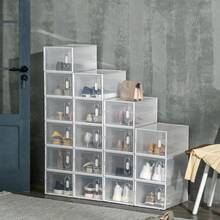HOMCOM Set Of 18 Modular Shoe Storage Boxes With Transparent Doors - Dimensions 25L X 35W X 19H Cm On Site - 1 - 查看 2
