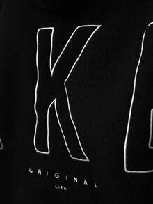 LOVE JOYY Women Hoodie, Loose Fit Pullover Sweatshirt, Casual Versatile Fashion Back To School, Autumn/Winter - Black - View 5