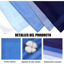 Pauelos Para Hombre, 5PCS Pauelo de Bolsillo Hombre, Adecuado Para Ocasiones Oficiales Como Bailes, Bodas, Fiestas - Azul elegante - Ver 3