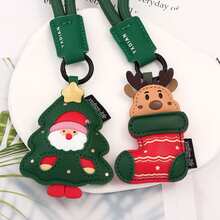 1 pièce Porte-clés de Noël 2025 Charm de sac Père Noël et renne, cadeau de Noël pour homme