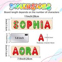 Personalized Name Puzzle, Baby Name Puzzle, Baby Boy Or Girl Early Education Toy, 3D Letter Puzzle Toy, Wooden Letter Puzzle, Baby 1st Birthday Gift, Wooden Puzzle, Personalized Gift, Birthday Gift, Customized Wooden Puzzle Toy, Anniversary Gift, Building Block Gift Set - Red and Green - View 3