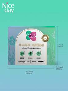 Niceday 8 peças/285mm Absorventes Higiênicos Noturnos à Base de Ervas, Forros de Artemísia, Absorventes Menstruais Ultrafinos, Absorventes Menstruais Super Macios, Contendo Artemísia, Junça, Angélica, Três Ingredientes Herbais, Adequado para Dor Menstrual, Camada Superficial Orgânica, Não Irritante, Respirável e Seco, Alta Absorção, Sem Vazamento