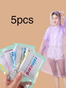 1/5/8/12 Pcs Unisex Disposable Card-Style Rain Ponchos, Mini Portable Adult Raincoats, Compressed Rainwear, Suitable For Outdoor Camping, Hiking, Cycling. Waterproof Rain Jacket Travel Essential (Random Colors), Back-To-School Supplies.