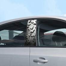 Luxury Left And Right Pair 2pcs Car Center Pillar Stickers, Black Bat Silhouettes Flying In The Gray Sky, Like Night Elves, Car Center Pillar Sticker Protective Film, Suitable For Glass, Metal, Plastic, Ceramic, Wooden Surfaces Car Stickers, Anime, Fantasy, Animal, Space, Cartoon Themes, Rectangular, Semi-Matte Effect. - A - View 6