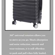 单个ABS材质男女旅行箱多色多尺寸行李箱拉杆箱登机密码箱 - 黑色 - 查看 6