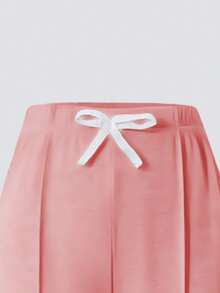 Tween Girls Heart Print Crew Neck Sweatshirt And Flare Pants Set