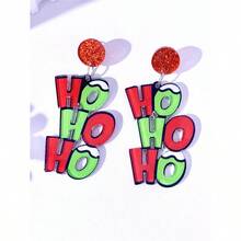 2pcs/1Pair Cartoon Letter Shaped Creative Earrings, Suitable For Daily Wear, Festive Party, Gift For Friends - 彩色 - 查看 2
