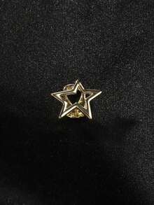 1pc Gold Hollow Star Grillz - Minimalist Hip Hop Style Unisex, Suitable For Daily Wear And Christmas Gift - Multicolor - View 2