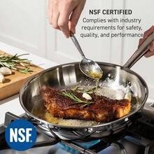 Pro Tri - Ply Stainless Steel Large Dutch Oven Pot With Lid, 6 Quart Induction Po Oven  500F, Lid 350F, Fast Even Hea Professional Quality Durability, Silver