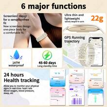 LIGE Fashionable New Smart Bracelet, Screen-Less Design, Waterproof, Multiple Exercise Modes, Exercise Tracking Records, Sleep Monitoring - Beige F - View 7