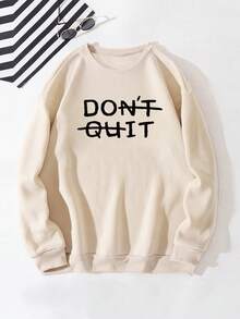 Zrgoth 男士休闲百搭印花圆领卫衣 - 杏色 - 查看 3