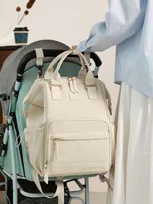 1pc Multifunctional Mommy Bag, Large Capacity Maternity Diaper Bag, Travel Tote Bag With Bottle Holder