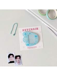 1pc Cartoon 1-Inch Wing Keychain Pendant, 1-Inch ID Photo Bag Charm, Bow Star Wing Small Pendant - Multicolor - View 10