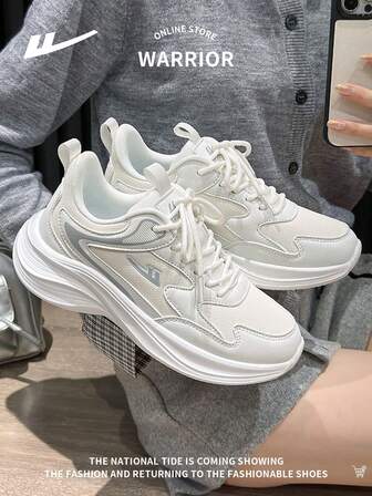 WARRIOR 1 par de zapatos deportivos casuales con cordones unisex, cómodos de suela blanda, moda versátil, ligeros y con amortiguación para uso casual al aire libre