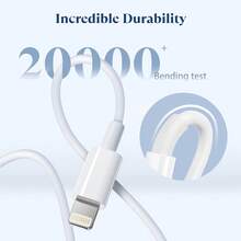 20W墙式充电器充电线套装：快充线长100厘米（3.3英尺）+ 20W PD USB-C充电器，兼容 17 Pro Max/17 Pro/Air/17、16 Pro Max/16 Pro/16 Plus/16、15 Pro Max/15 Pro/15 Plus/15等设备，旅行充电器套装 - 白色 - 查看 10