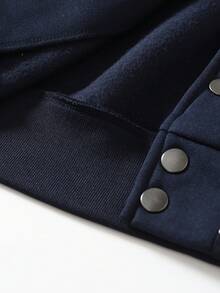 Retro American California Style Contrast Color Baseball Jacket, Men Loose Fit Turndown Collar Casual Jacket, Spring/Autumn High Street Wear - Royal Blue - View 6