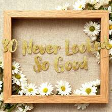 Set Of 30/40/50/60/70/80/90 Never Looked So Good Gold DIY String Glitter Banner - 30th,40th,50th,60th,70th,80th,90th Anniversary And Birthday Party Decorations-Golden Milestone Glitter Banner - Sparkling Birthday Party Decorations,Beach,Wedding - Multicolor - View 2