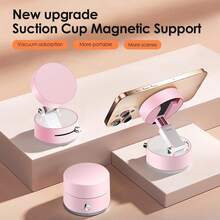 Vacuum Magnetic Suction Phone Holder, 2025 New Magnetic Suction Phone Mount, Foldable And Retractable Double-Sided Magnetic Phone Holder For All Phones - Pink - View 4