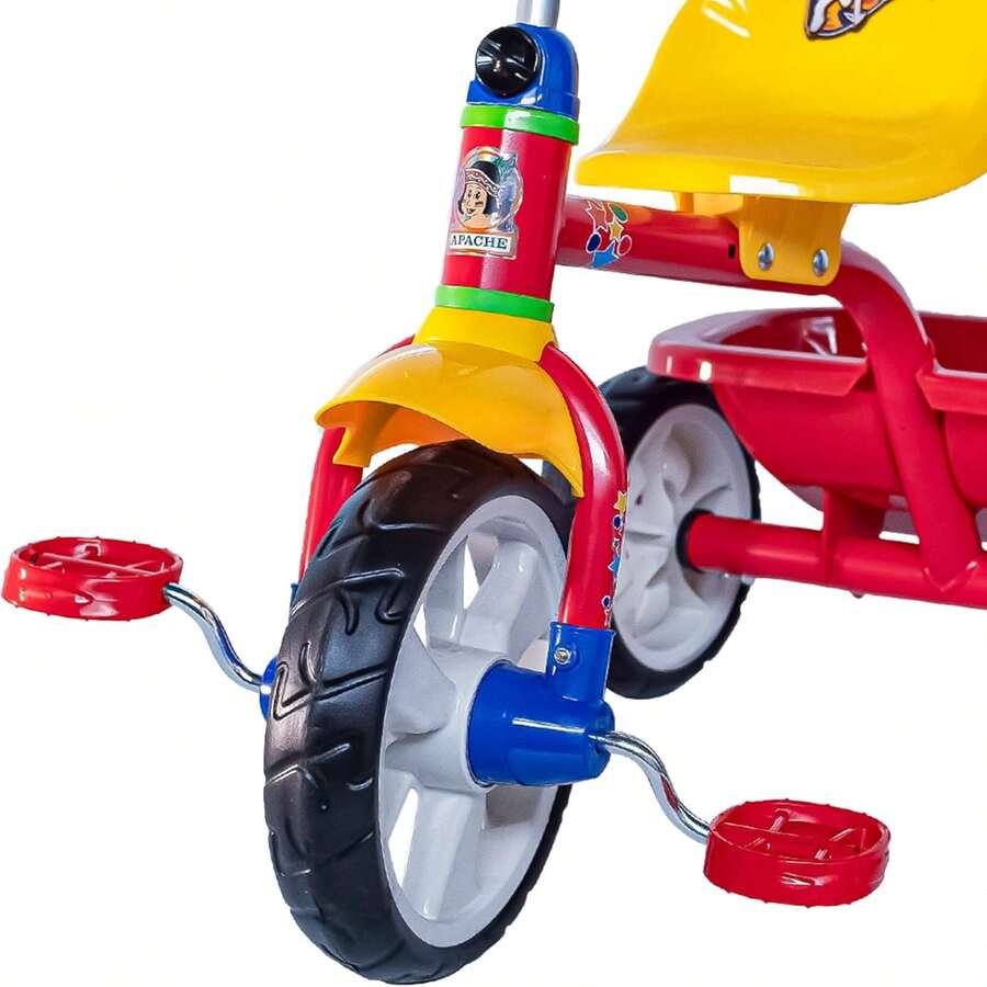 Apache Triciclo clásico con cajuela y Ruedas silenciosas (Rojo) - azul - Ver 1