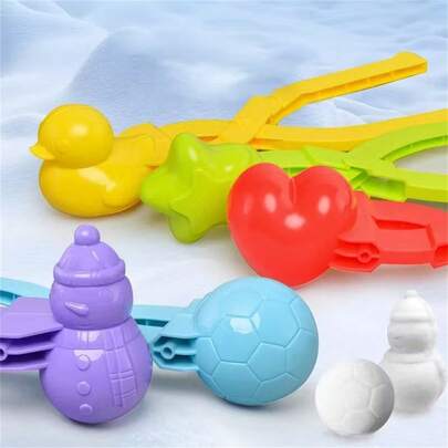 2025 New 4pcs/Set Luxury Outdoor Snowball Clip, Multi-Shape Snowball Catcher For Throwing Snowballs, Outdoor Sports (Random Color & Style), Snowball Maker, Snowflake Shaper, Snow Gear, Snowball Accessories, Outdoor Snowman, Snowball Fight, Sled, Snowball Mold, Snow Play Tools, Snow Shaping Tools, Heart-Shaped Snowball