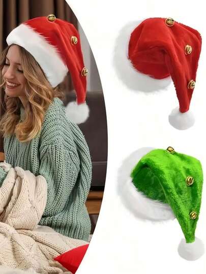 Weihnachtliche kreative Glocke, Weihnachtsmannmütze, Weihnachtsmannklingel, Mütze, Geschenk, festlicher Plüsch-Schneemann-Hut