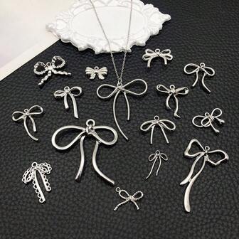 22件复古合金领结吊坠DIY首饰配件，流行项链手链耳环饰品