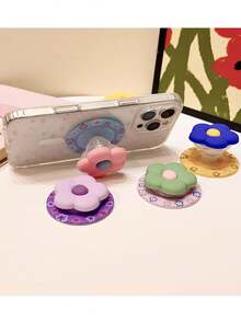 1 pieza Soporte de teléfono magnético con forma de flor de silicona creativa MagSafe, succión fuerte, ajustable, soporte de escritorio inclinado para mujeres - Multicolor - Ver 3