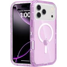 GUNIGEMA For IPhone 17 Pro Max , Compatible With  Dual Layer Transparent Magnetic Phone Case, Heavy Duty Anti-Drop Shockproof Protection Phone Cases For IPhone 17 Air, 6.5 Inch, Orange - Purple - View 16