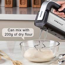 SOKANY 6651 多功能手持搅拌器，集打蛋器、电动搅拌机于一体。800W 大功率 | 二合一设计，双轴 | 耐热不锈钢材质 | 5档速度调节。适用于快速打发奶油和蛋白，以及揉面。厨房必备工具和烘焙用具。 - 日規A型插(100V) - 查看 5