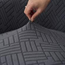 Geometrisches Muster Stoff bequeme passende Einzelstuhlhülle, geeignet für Esszimmer, Schlafzimmer usw. - 08# dunkelgrau - Übersicht 4