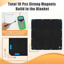 Magnet Fireplace Cover Fireproof Draft Blocker Heat Loss Prevention Blanket Cold Air Blocker Black 36" W X 36" H