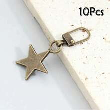 2/5/10个装多功能星形扣眼，可拆卸半自动拉链头，适用于更换包袋、夹克、服装、鞋靴上的拉链，以及作为高端吊坠扣环配件。 - 彩色 - 查看 22