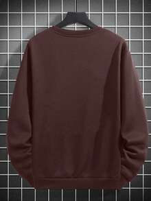 Men's Casual Everyday Commute Minimalist Horseback Riding Print Fitted Crew Neck Sweatshirt, Spring/Autumn