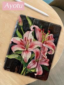 Ayotu Ốp lưng iPad họa tiết hoa sen sơn dầu, tương thích với iPad 10.2" (2021/2020, thế hệ thứ 9/8), Galaxy Tab A8 10.5" (2022), có khe cắm bút cảm ứng, tương thích với Kindle Paperwhite thế hệ thứ 12 (2024), chức năng tự động tắt/mở màn hình, ốp bảo vệ thời trang. - Nhiều màu - Xem 4