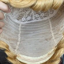 Parrucca corta riccioluta da donna stile pixie, in capelli umani, con frangia ondulata alla moda e a strati, parrucca frontale in pizzo completa - Multicolore - Visualizzare 5