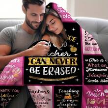 Teacher Appreciation Gifts , Best Teachers Day Gifts From Student, End Of Year Teachers Gift Idea, Teacher Gifts For Graduation Birthday Back To School Blanket,Super Soft Flannel Printed  Blanket,As Birthday Gifts, Family, Wedding, Souvenir Blankets, Polyester Blankets Suitable For All Seasons, Washable, Machine Washable, Lightweight, Breathable, Comfortable, Warm, Unique, 280gsm For Him, Her Personalized Ideal Gifts For Her, Him,  Perfect Nap, Camping, Travel, Home, Daily Life, Office Decoration, Birthday, Anniversary, Valentine's Day, Thanksgiving, Christmas, Halloween, Mother's Day, Father's Day, Wedding, New Year Gifts ,Sofa,Bed,Car,Bedroom,Living Room,Office,  Outdoor Camping, Beach,Wall Decoration - Nhiều màu 3 - Xem 5