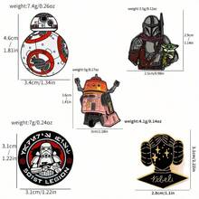 StarWars 1pc Set Of Fashionable Creative Cartoon Brooch Set, Includes Princess Leia, Accordion, Robot Enamel Metal Badge Pins, Clothing & Backpack Accessories, Gift - Multicolor - View 3