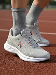 Men's Orthopedic Shoes For Walking, Gym, And Running - 灰色和橙色 - 查看 9