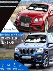 可折疊汽車擋風玻璃遮陽簾，趣味夏季汽車配件，有效保護車內免受紫外線與高溫影響，保持車內涼爽並提升車輛風格，適用於大多數轎車與小型 SUV，聖誕節與新年絕佳禮物選擇，尺寸 150cm X 70cm - 150*70CM - 查看 6