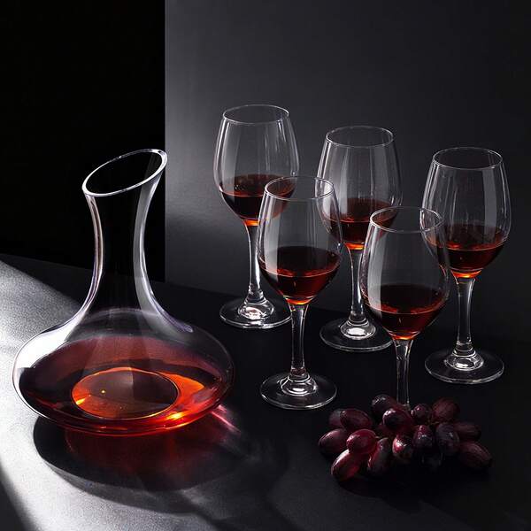 1900ml/64oz Conjunto de Decantador de Vinho Tinto de Barriga Grande Clássico, Presentes de Natal, Design Moderno, Taças Adequadas para Vinho Tinto, Uísque, Suprimentos para Festa, Suprimentos para Festa de Natal, Jantar Familiar