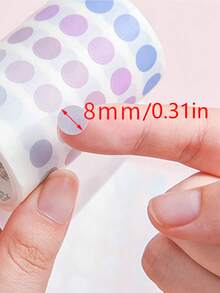 Colorful Polka Dot Washi Tape Stickers, Pre Cut Film. Suitable For Diy Scrapbooking, Cards, Photo Albums, Water Bottles, And Envelope Gift Sealing Decorations