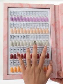 Tarjeta de colores de 120 colores de esmalte de uñas acrílico removible, libro de exhibición de arte de uñas, tabla de muestras de color de gel de uñas - Multicolor - Ver 4