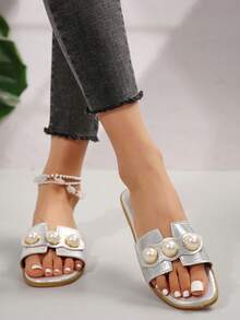 New Fashion Flat Sandals For Women - Silver - View 5