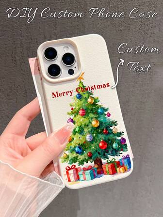1 pieza Funda de teléfono personalizada, con patrón de árbol de Navidad de moda, material de TPU y piel sintética, adecuada para Samsung S23 Ultra/S24 Ultra/A54 y Redmi Note13 Pro Plus/Redmi 9A/10C y 17 Pro Max/6 Pro Max/15 Pro/14 Plus/13 Pro/12 Pro Max/11/Xs Max, anti-caída, anti-huellas dactilares, duradera, elegante, de alta calidad, el mejor regalo para amigos, padres, madres, novios, novias