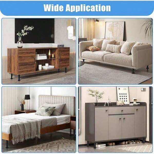 Bed Support Legs - Adjustable Metal Furniture Legs 25-42cm For Bed, Sofa, Cabinet, Couch, Dresser, Table