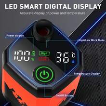 Ducha portátil para Acampar, 7800 mAh, Ducha eléctrica para Exteriores, Bomba Recargable con Pantalla Digital Inteligente, Cabezal de Ducha con Pantalla Temperatura para Acampar - Naranja - Ver 8